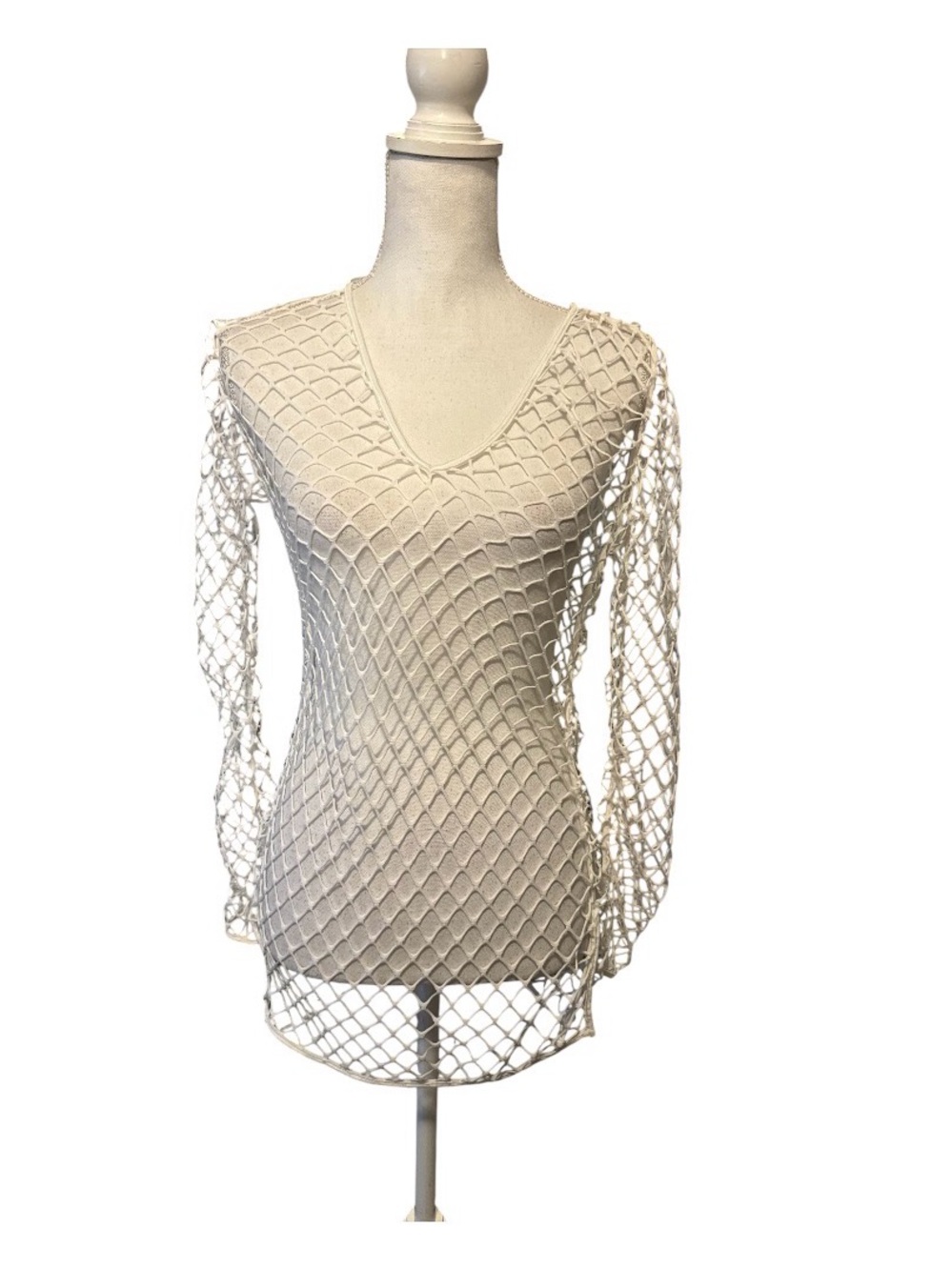 Luli Fama Open Knit Fishnet Tunic